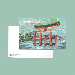 World map postcards - Japan series