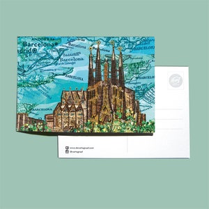 World map postcards - Spain and Portugal series 1