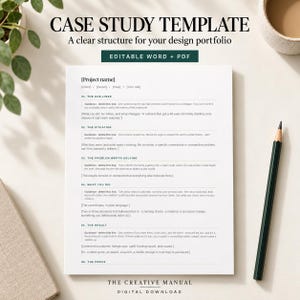 Plantilla de estudio de caso de diseño gráfico / Guía de portafolio en Word y PDF