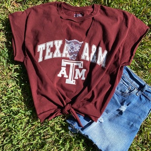 Texas A&M Game Day Lace Inset Crop Tee