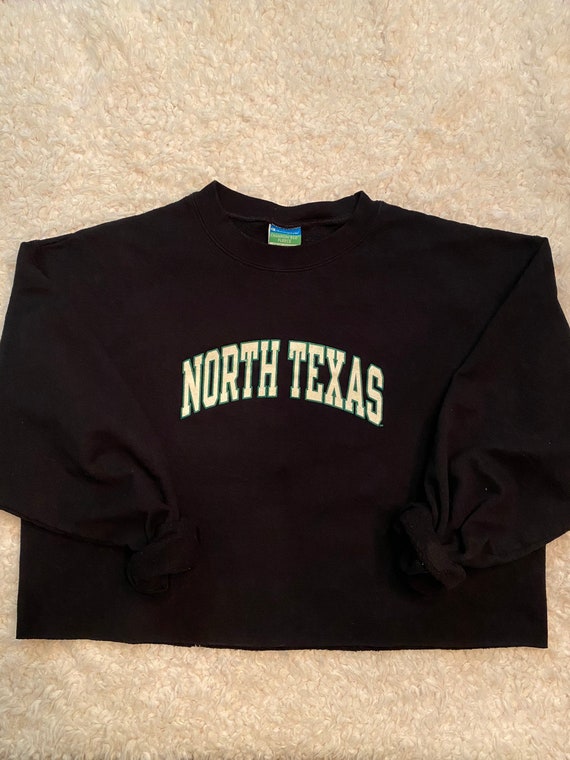 Vintage UNT Black Crop Sweatshirt Etsy