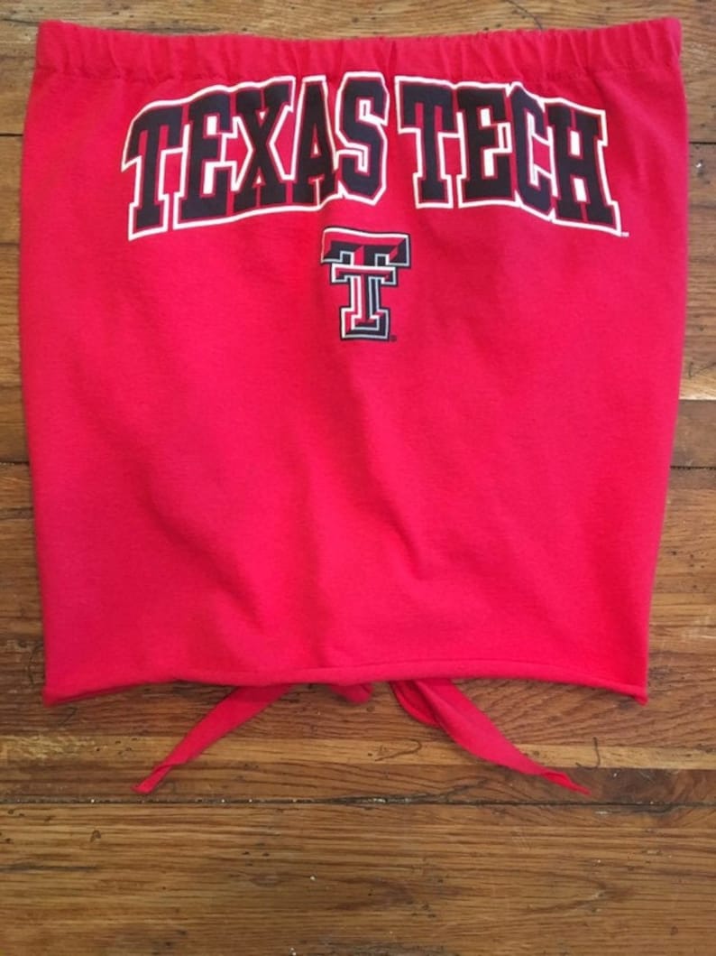 Texas Tech crop tube top with tie in back 