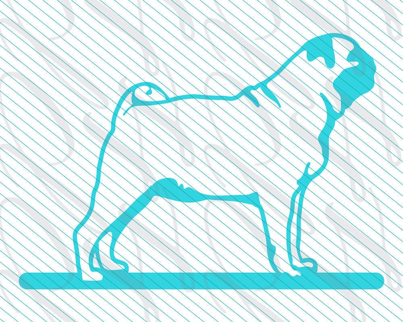 Pug SVG Pug Monogram SVG Vector Art File. Pug Dog Cut File Etsy