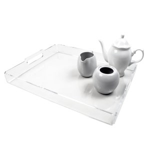 Large Serving Tray with Handles for Drinks and Snacks - Acrylic - Home, Cafe, Restaurant, Pub  (DS70/C)