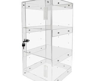 Counter Top 2 Shelf Lockable Display Cabinet Shop Display (DS600)