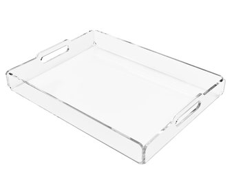 Small Serving Tray with Handles for Drinks and Snacks - Acrylic - Home, Cafe, Restaurant, Pub  (DS72/C)