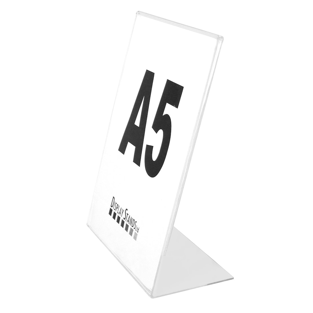 A5 Acrylic Menu Sign Holder: Single Sided Portrait Display - Etsy UK