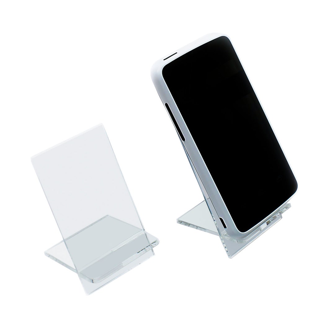 Mobile Phone Rests Acrylic Mobile Phone Rest Holder Counter Display in Clear. Home, Office ...