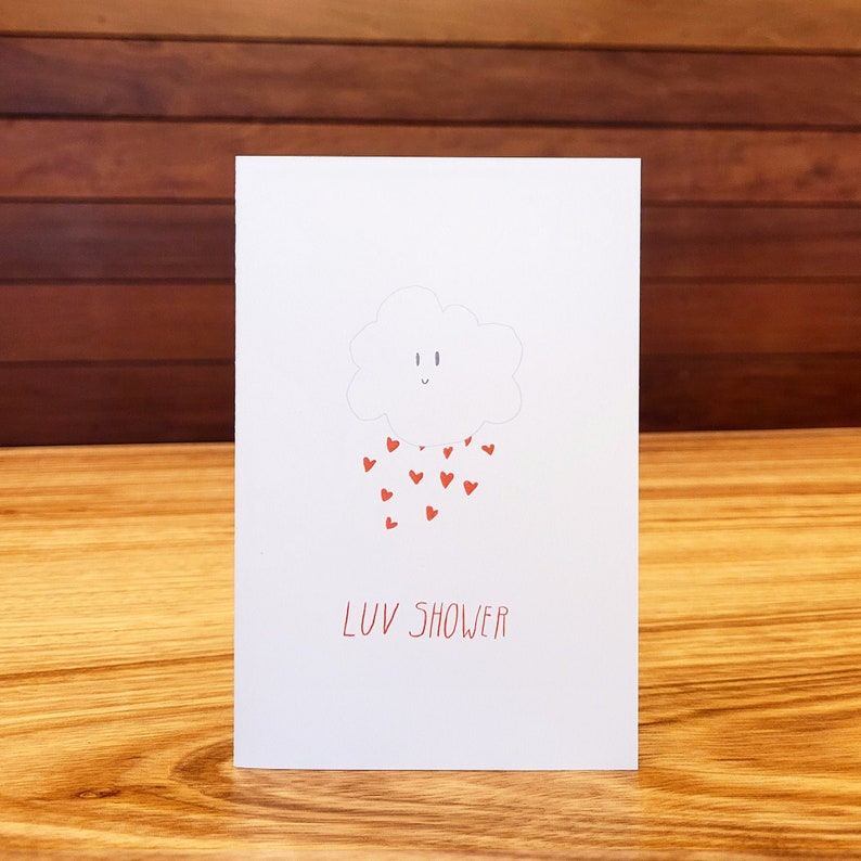 Luv Shower Valentine/'s Day Card Greeting Card