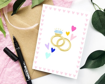 Engagement card, wedding card, congratulations wedding card, congratulations on your engagement, congratulations wedding, engagement ring