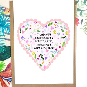 Merci d’être une carte d’ami si belle, gentille, attentionnée et solidaire, une carte d’amitié, une appréciation d’amitié, une carte de meilleur ami