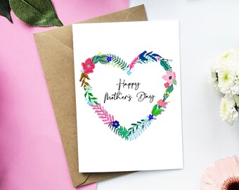 Mothers day card, Happy Mothers day, Happy Mothers day card, floral Mother’s Day card, grandma Mother’s Day, Nan, floral Mother’s Day