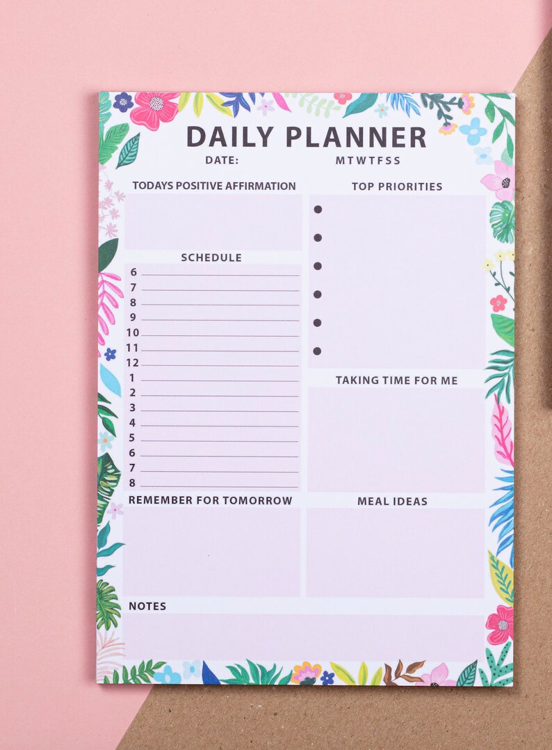 Daily planner, daily plan, organisation, 100 sheets, daily planner desk pad, to do list, daily organisation, stationary, productivity image 4