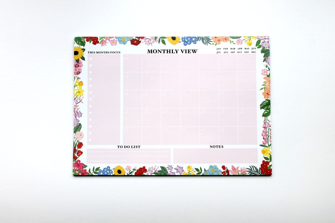Monthly Planner Tear off Desk Pad, Large A3 Desk Pad, Monthly Wall ...