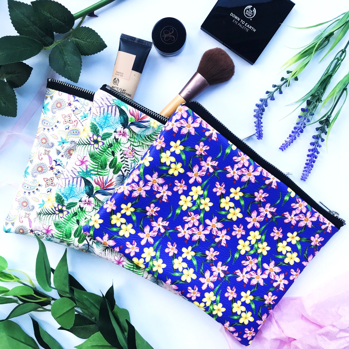 Vegan leather cosmetic bag Handmade cosmetic bag large Etsy