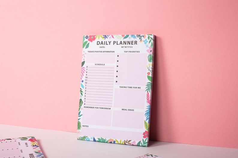 Daily planner, daily plan, organisation, 100 sheets, daily planner desk pad, to do list, daily organisation, stationary, productivity image 6