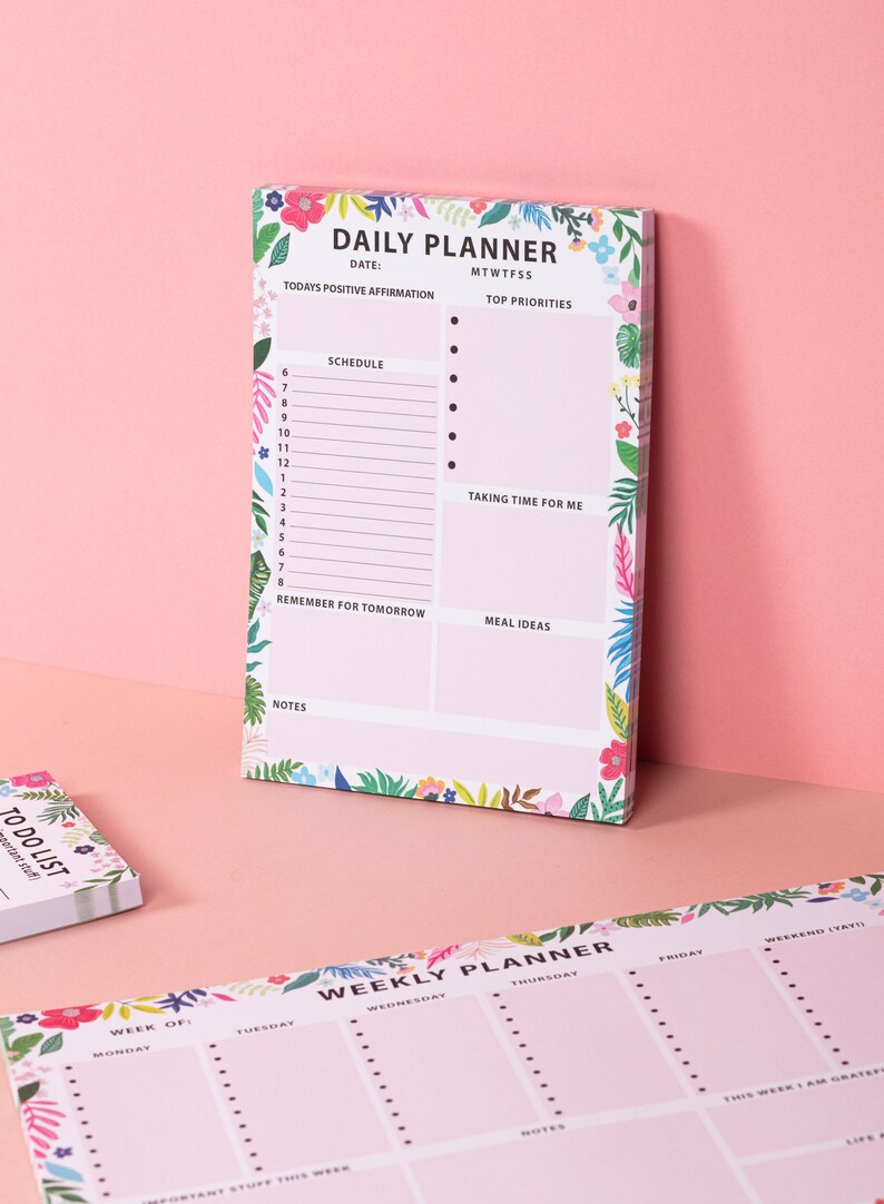 Daily planner, daily plan, organisation, 100 sheets, daily planner desk pad, to do list, daily organisation, stationary, productivity image 2