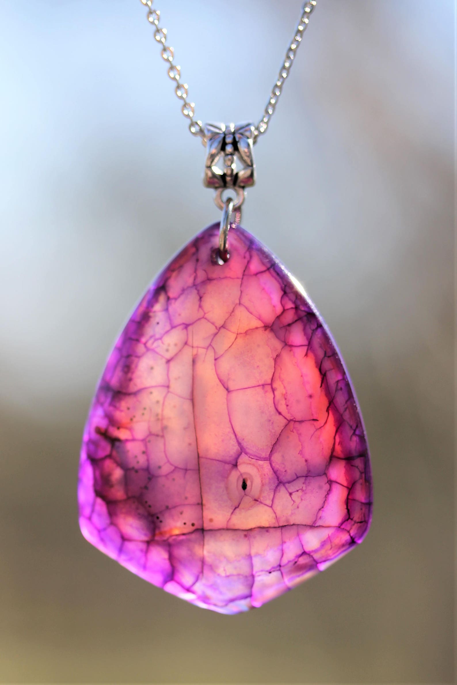 Anti Anxiety necklace Purple gem necklace Healing Crystals Etsy