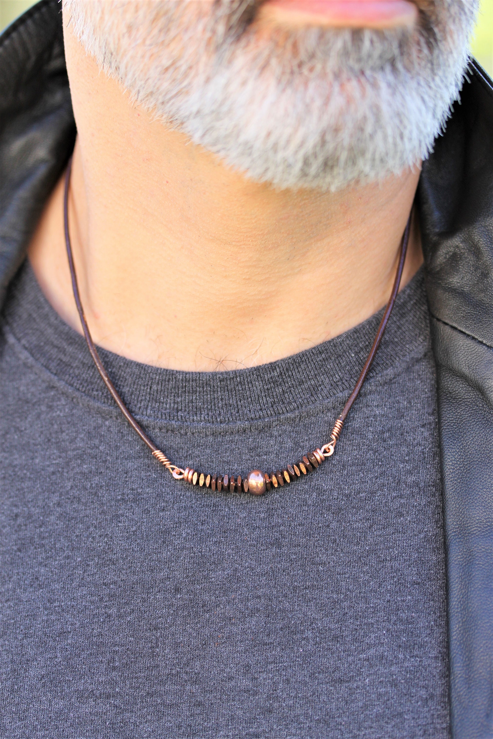 Men's Jewelry Mens Unique Necklace Copper Necklace Etsy