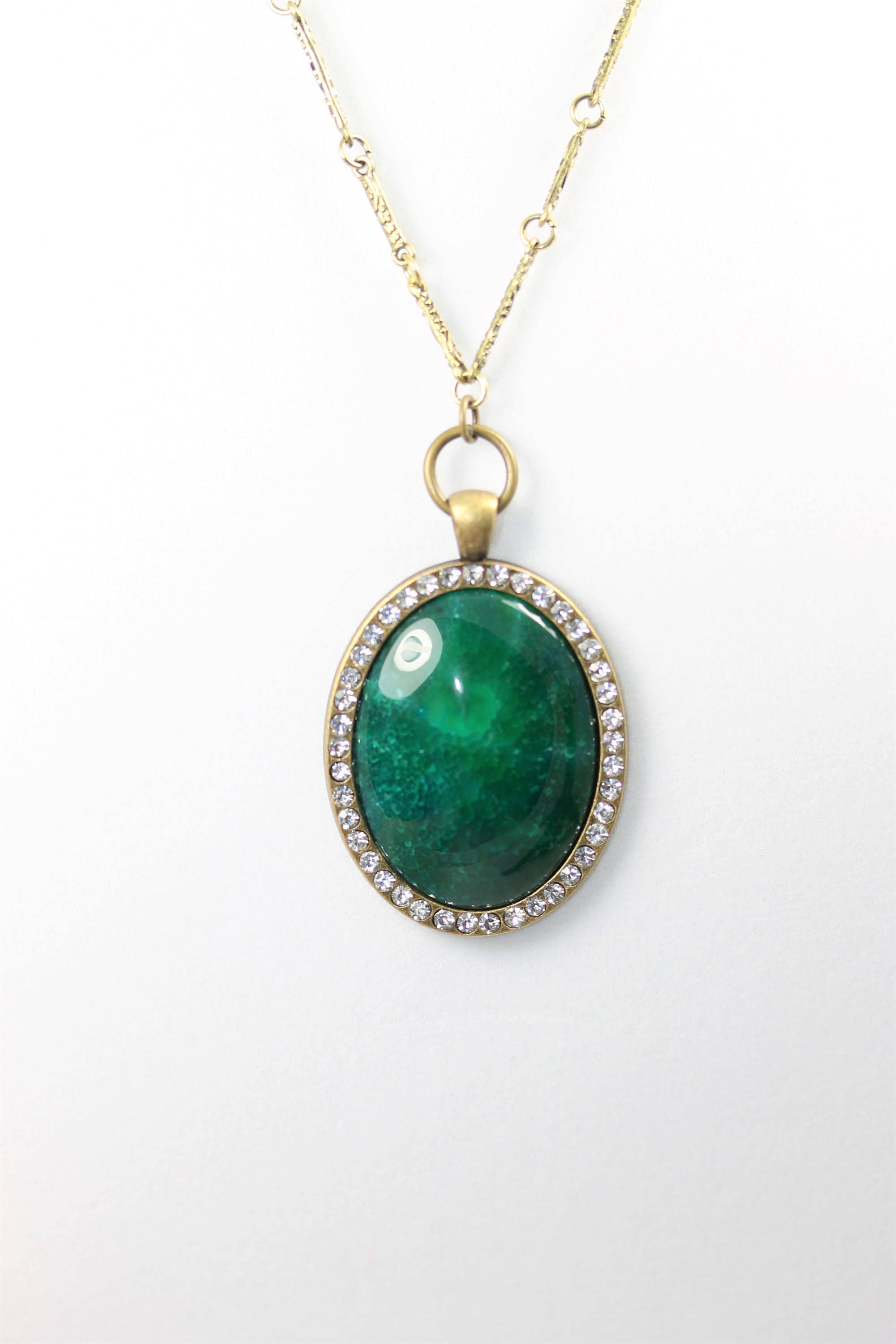 Green Gemstone Necklace Healing Gemstones Green Agates | Etsy