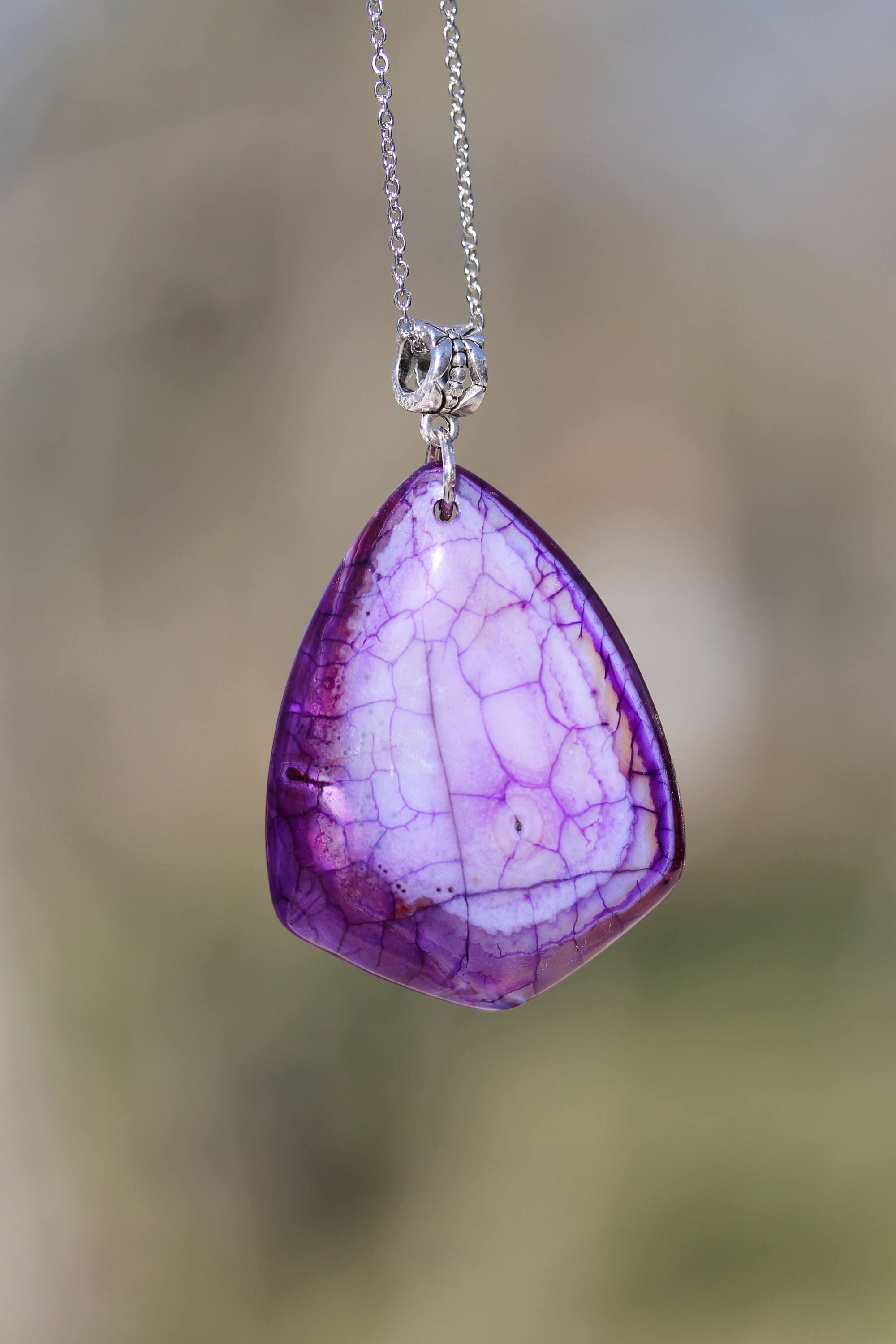 Anti Anxiety necklace Purple gem necklace Healing Crystals Etsy