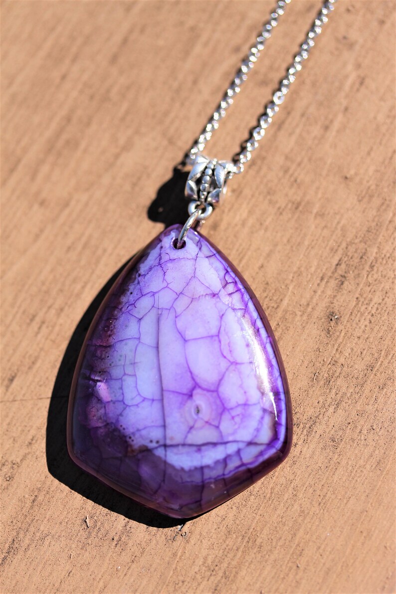 Anti Anxiety necklace Purple gem necklace Healing Crystals Etsy