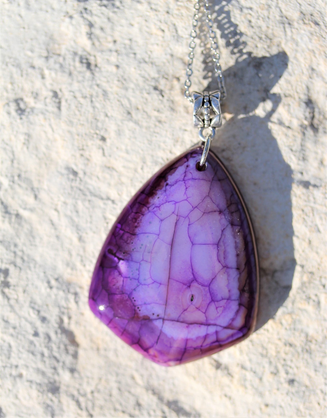 Anti Anxiety necklace Purple gem necklace Healing Crystals Etsy