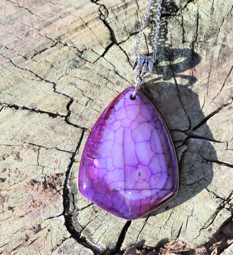 Anti Anxiety necklace Purple gem necklace Healing Crystals Etsy