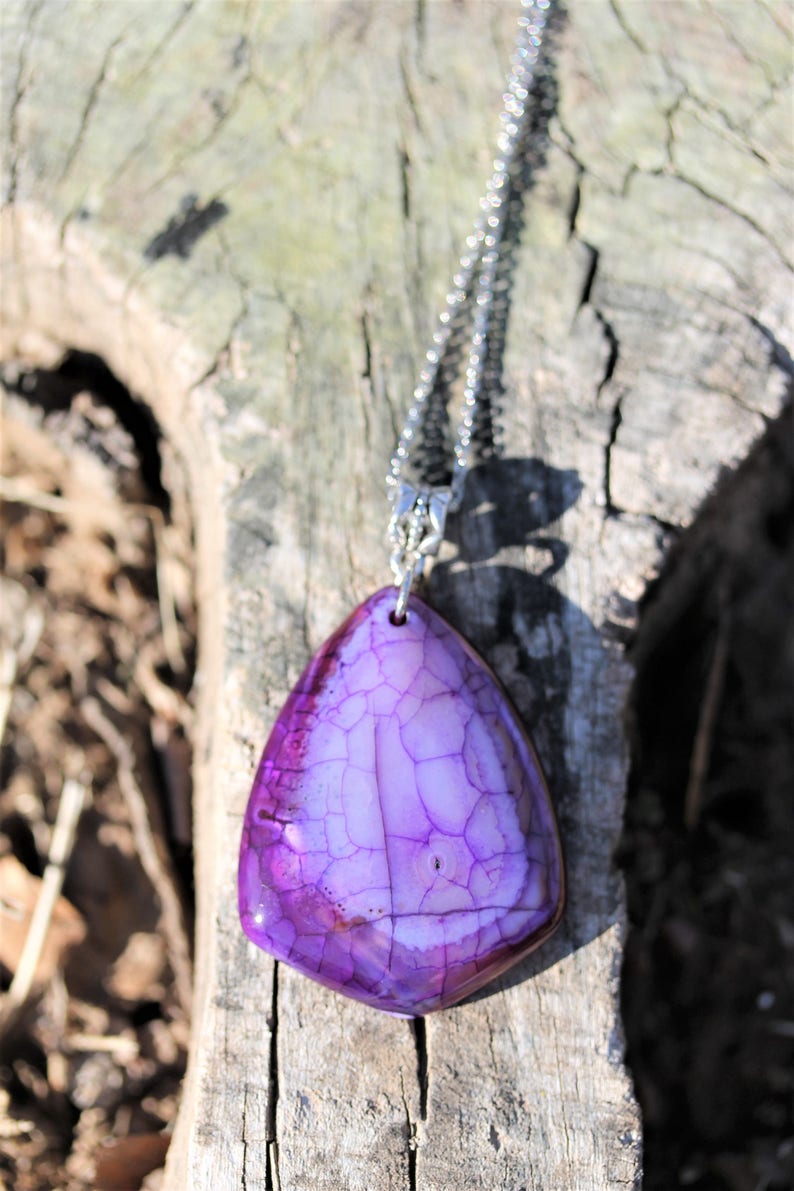 Anti Anxiety necklace Purple gem necklace Healing Crystals Etsy