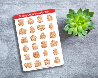 Holiday Gingerbread Sticker Sheet - Planner, Journal, Crafts