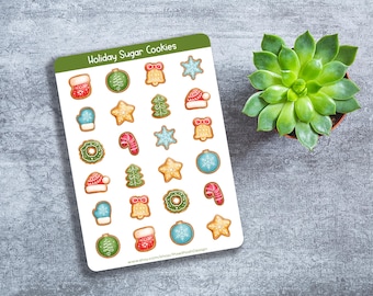 Holiday Sugar Cookie Sticker Sheet - Planner, Journal, Crafts