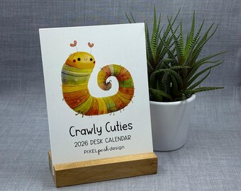 2026 Desk Calendar: Bugs,  with Optional Wood Stand