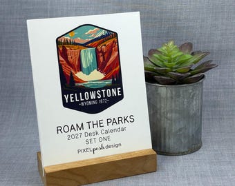 2027 Desk Calendar: National Parks Set One with Optional Wood Stand