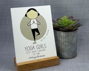 2027 Desk Calendar: Yoga with Optional Wood Stand