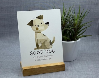2026 Desk Calendar: Cute Dogs, 2026 Calendar with Stand, Gift for Office or Home, Dogs, Dog, Puppies, Puppy, Gift, Co-worker Gift