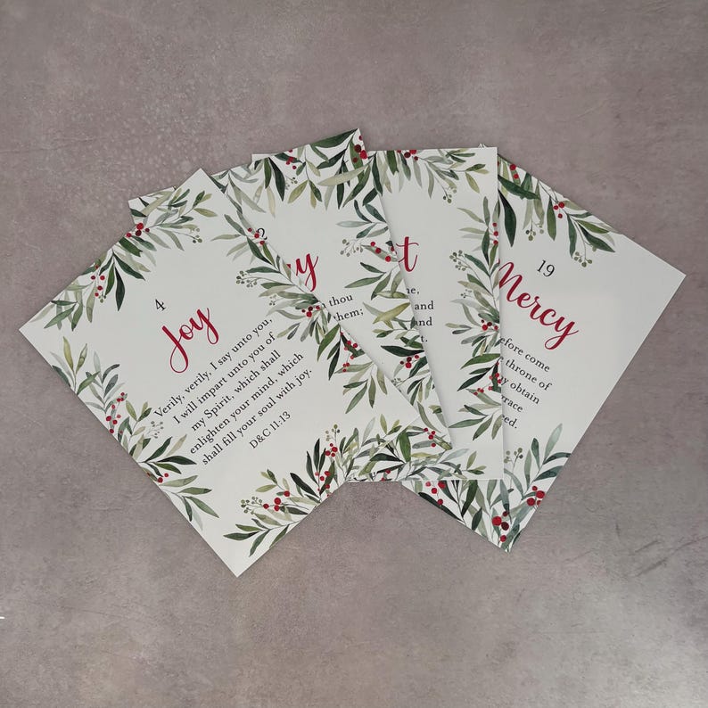 LDS 25 Gifts From Jesus Christ – Christmas Countdown Scripture Cards ...