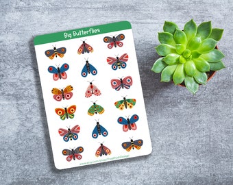 Assorted Big Butterflies Set - Cute Butterfly stickers - Planner stickers - Bullet journal Stickers - Butterfly stickers