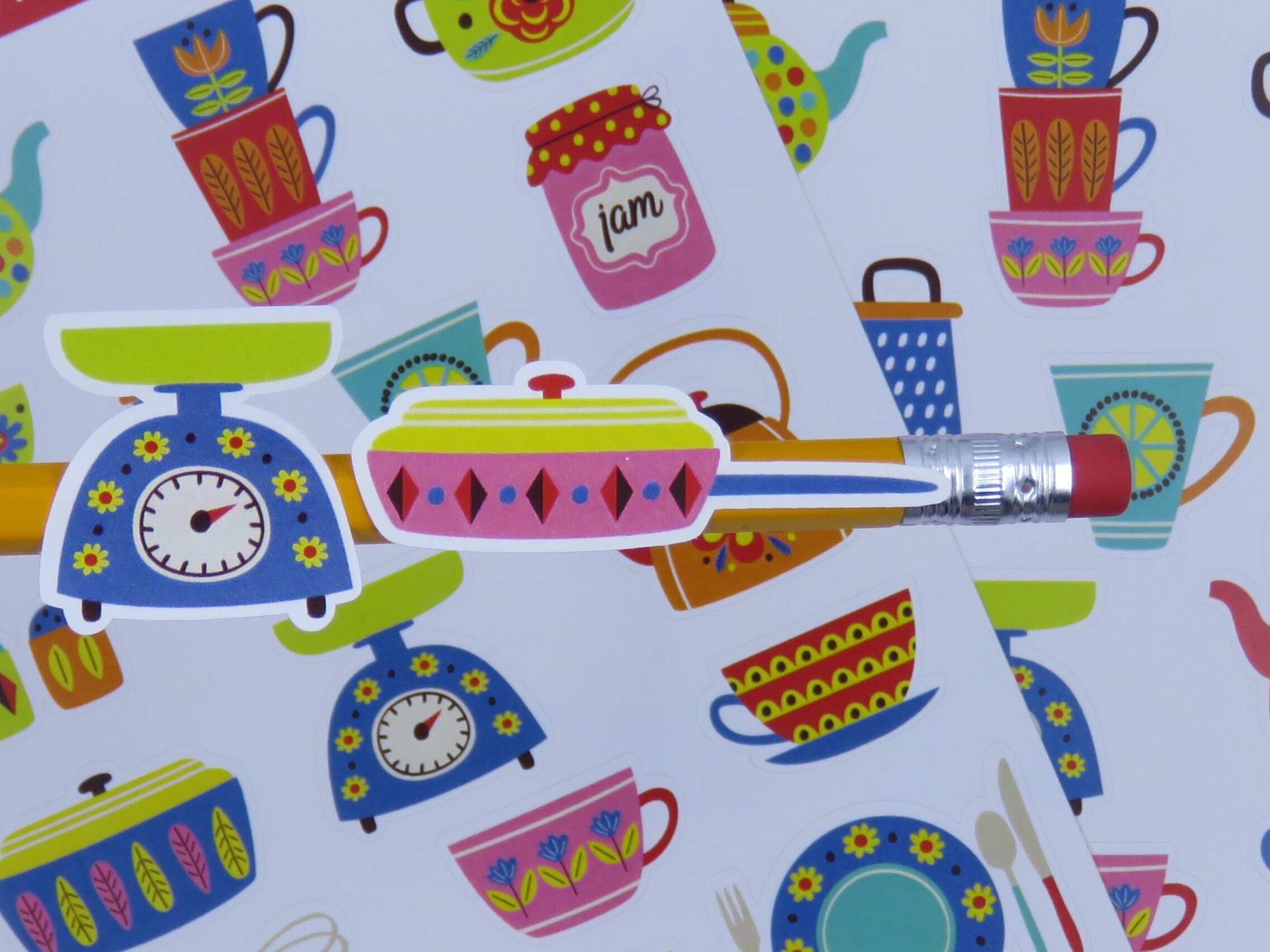 Assorted Vintage Kitchenware Set Kitchen Stickers Planner Etsy UK