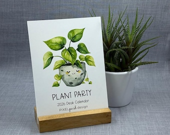 2026 Desk Calendar: Plants, Botanical Home Office Decor with Optional Wood Stand