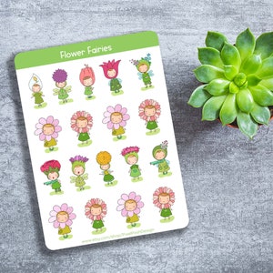 Flower Fairy stickers - Cute fairy stickers - Planner stickers - Bullet journal Stickers - fairy stickers - flower