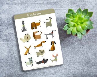 Dogs Set One - Cute dog stickers - Planner stickers - Bullet journal Stickers - dog stickers