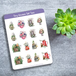 Tiny Houses Set Two - Cute tiny house stickers - Planner stickers - Bullet journal Stickers - Fairy house stickers