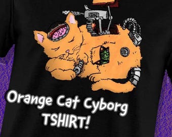 オレンジキャットサイボーグユニセックスクラシックTシャツ