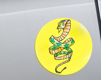 Flat Snake- He's Been Tread On-  4 inch Vinyl Sticker