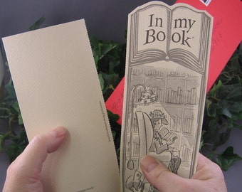 NOVEL greeting card bookmark