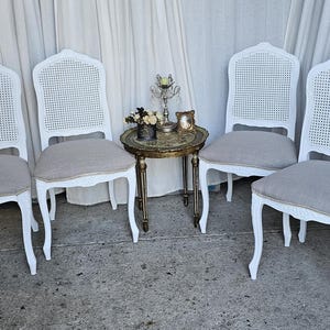 Vintage French Provincial Canned Back Chairs - Set of 4