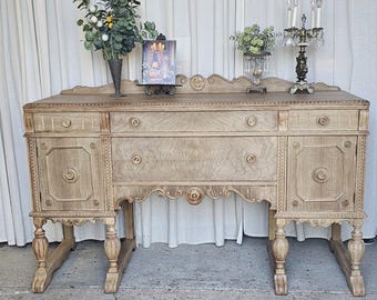 Farm House, Jacobean Sideboard Buffet, Walnut Wood,
