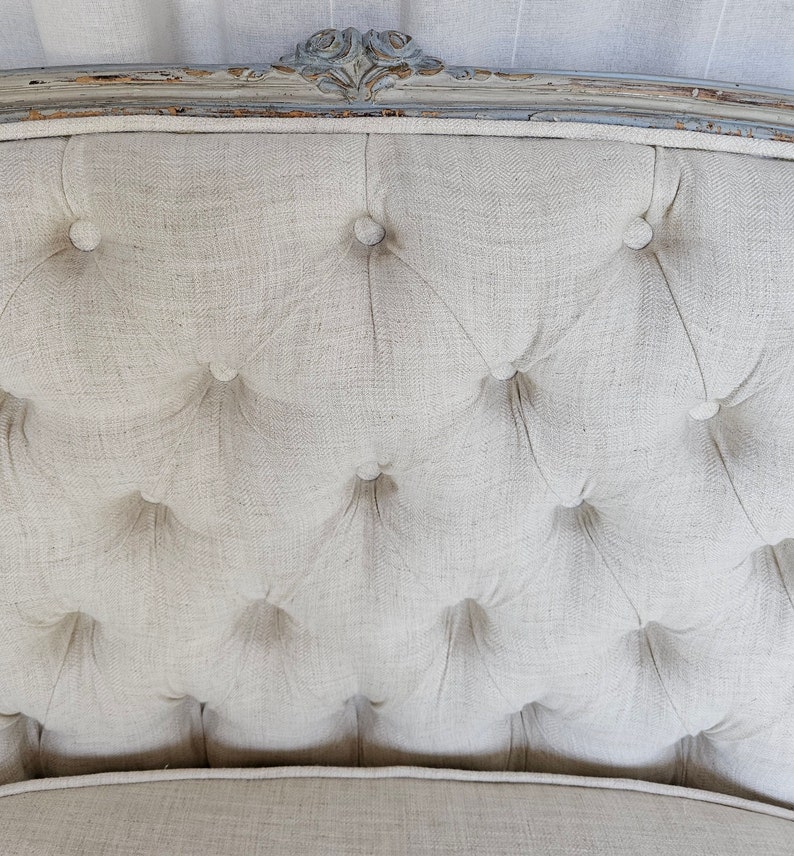 Vintage French Style Settee, Love Seat, Circa 1930s, Newly Reupholstered, image 9