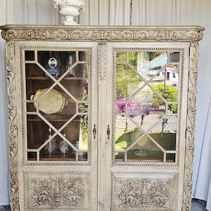 French Gorgeous, Display Cabinet Case, French Wooden Bookcase, Circa 1920&#39;s
