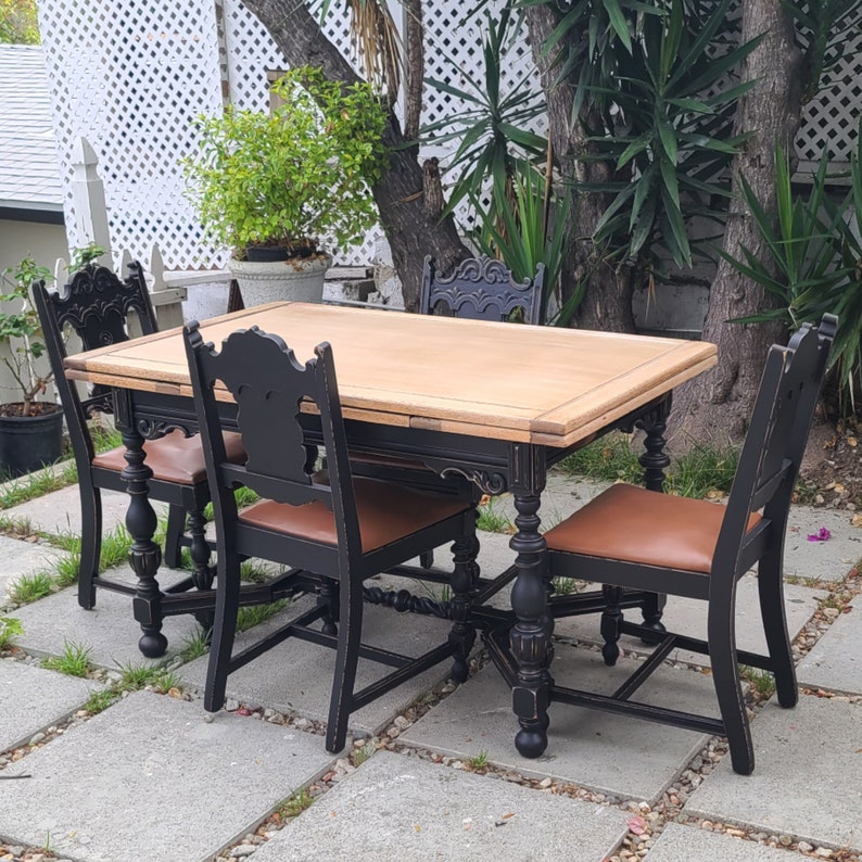 Vintage Jacobean Dining Set Circa 1930's Farm House Etsy